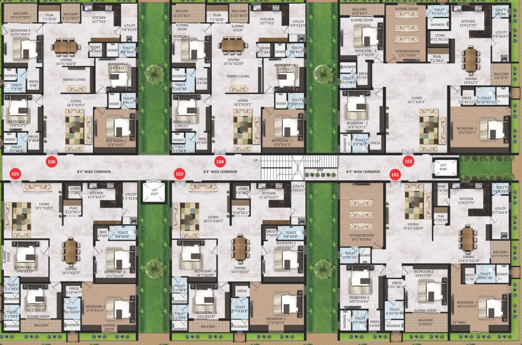 Floor Plan of Lakshmi Alekhya Grand in Kanuru, Vijayawada - Image 421550