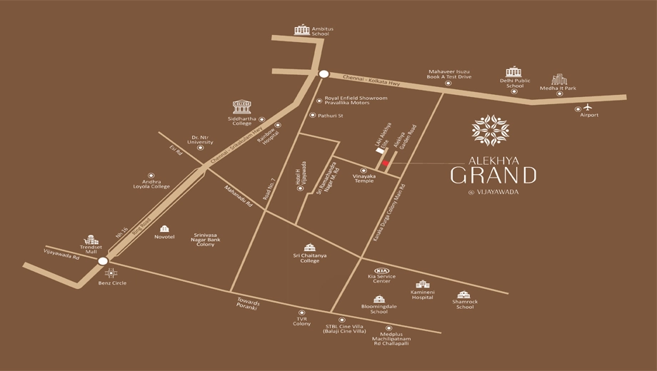 Location of Lakshmi Alekhya Grand in Kanuru, Vijayawada - Image 421549