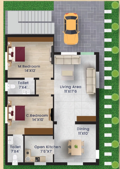 2 BHK House/Villa in Harivillu Fortune Golden Homes in null, Vijayawada - Image 925794