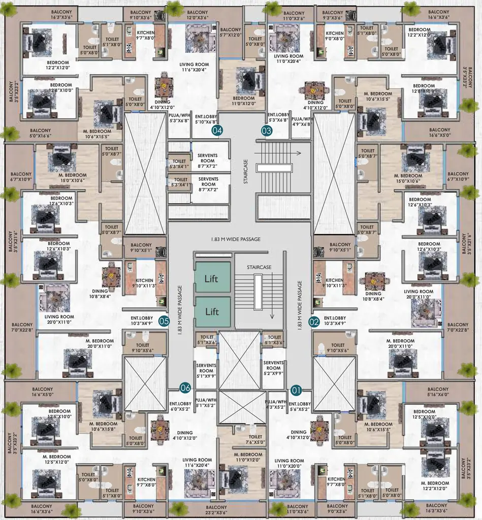 Floor Plan of Winsome Elite in Danapur, Patna - Image 421582