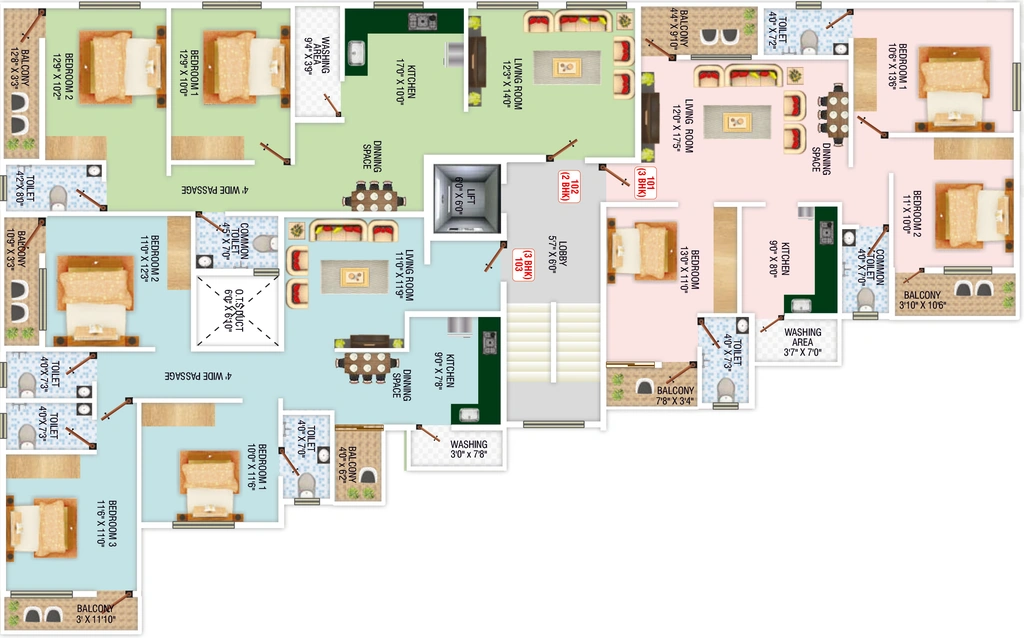 Floor Plan of Vyankatesh Girikunj 01 in Trimurti Nagar, Nagpur - Image 421599