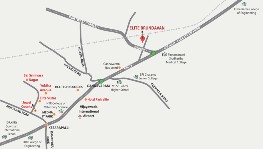 Location of Himaja Elite Brundavan in Gannavaram, Vijayawada - Image 421636