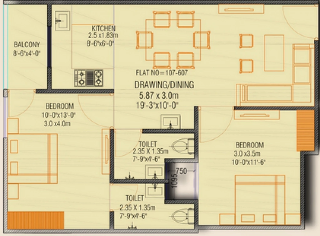 2 BHK Flat in Ambee Ved Heights 20 in Bhankrota, Jaipur - Image 925831
