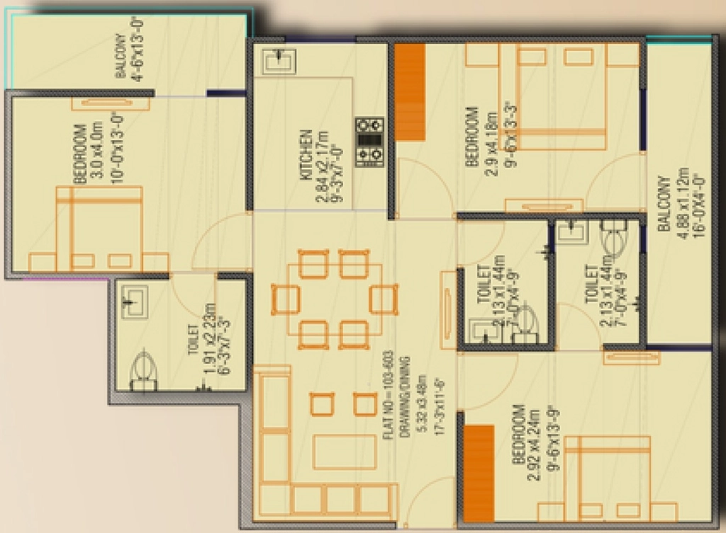 3 BHK Flat in Ambee Ved Heights 20 in Bhankrota, Jaipur - Image 925832