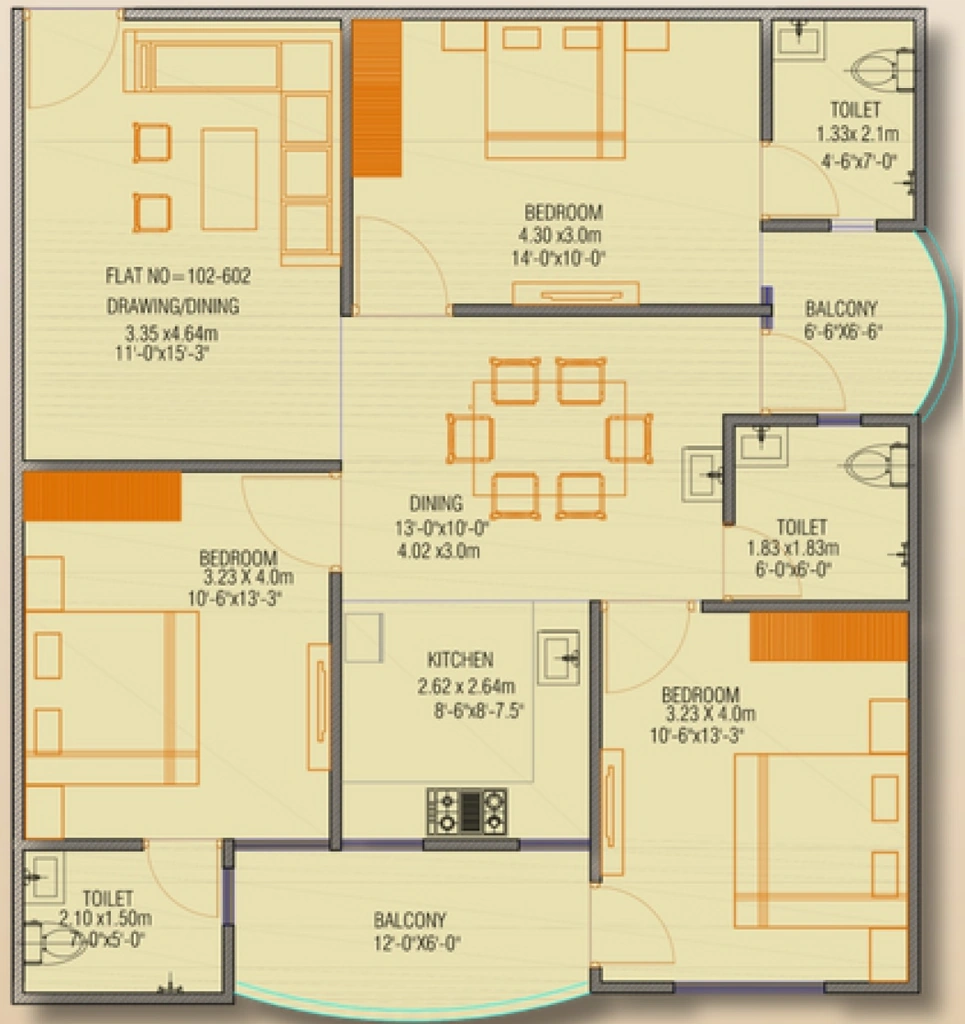 3 BHK Flat in Ambee Ved Heights 20 in Bhankrota, Jaipur - Image 925833