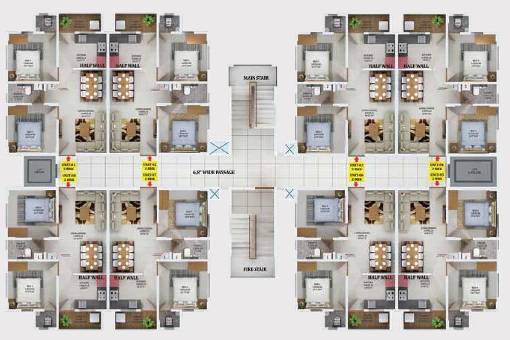 Floor Plan of Confident Smile Daffodils in Aakkulam, Thiruvananthapuram - Image 421817