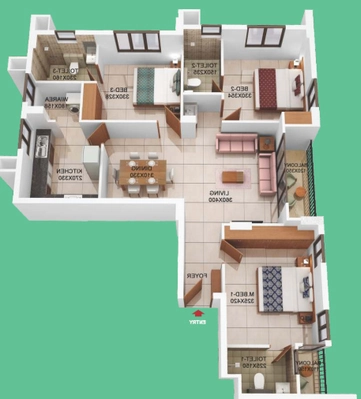 3 BHK Flat in Varma Dr Pais Legacy in Poojappura, Thiruvananthapuram - Image 925882