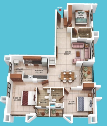 3 BHK Flat in Varma Dr Pais Legacy in Poojappura, Thiruvananthapuram - Image 925883
