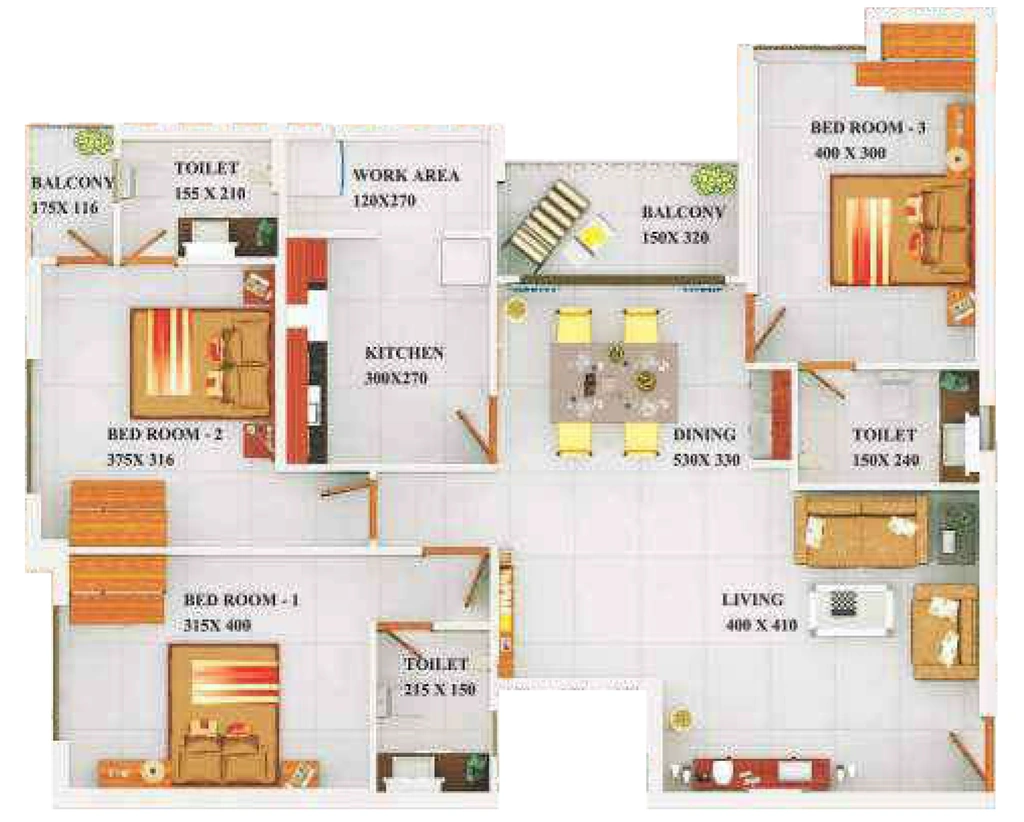 3 BHK Flat in Vfive Elysium Phase 1 in Kulathoor, Thiruvananthapuram - Image 925874