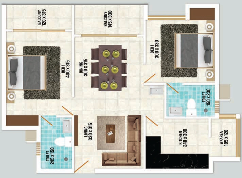 2 BHK Flat in Vfive Elysium Phase 2 in Kulathoor, Thiruvananthapuram - Image 925862