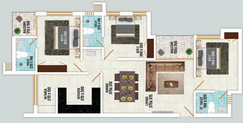 3 BHK Flat in Vfive Elysium Phase 2 in Kulathoor, Thiruvananthapuram - Image 925866