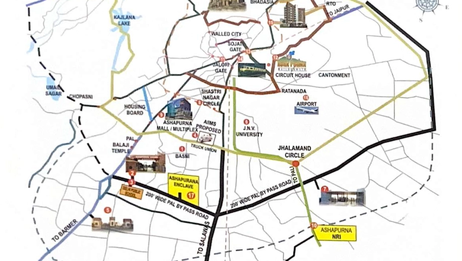 Location of Ashapurna Enclave Plot in Basni, Jodhpur - Image 422349