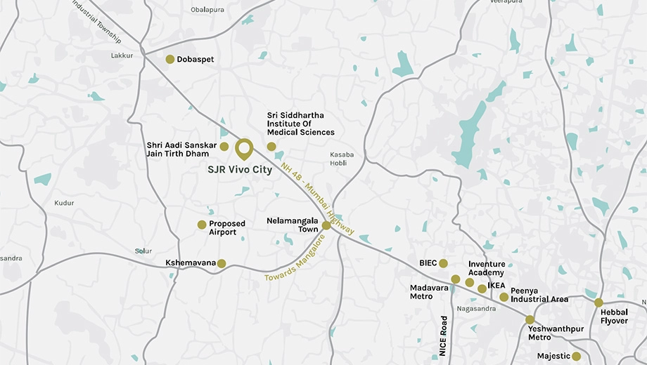 Location of SJR Vivo City Phase 1 in Nelamangala, Bangalore - Image 421822