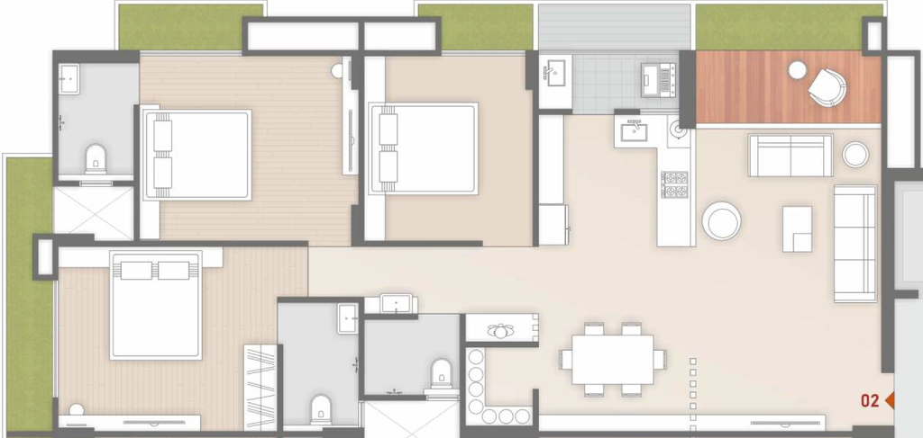 3 BHK Flat in Shree Vaibhav in Bhatha, Surat - Image 925900