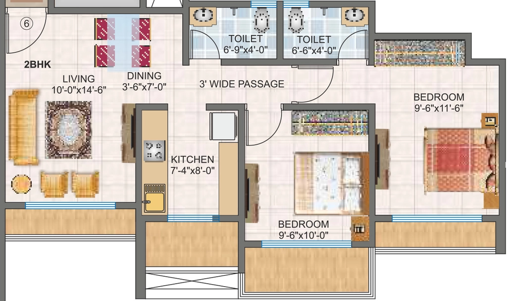 2 BHK Flat in PNK Imperial Heights in Mira Road East, Thane - Image 925906