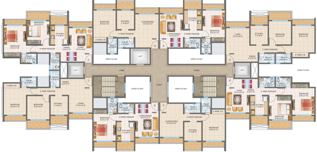 Floor Plan of PNK Imperial Heights in Mira Road East, Thane - Image 421892
