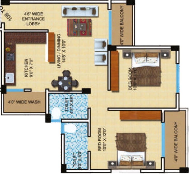 2 BHK Flat in Orange City Heights in Kamptee Road, Nagpur - Image 925907