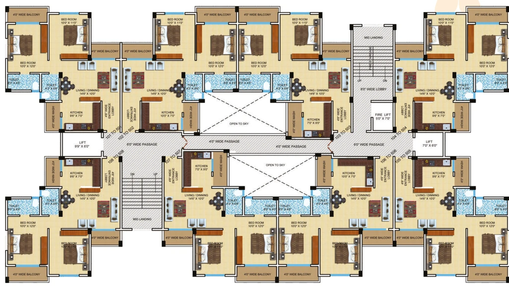 Floor Plan of Orange City Heights in Kamptee Road, Nagpur - Image 421906