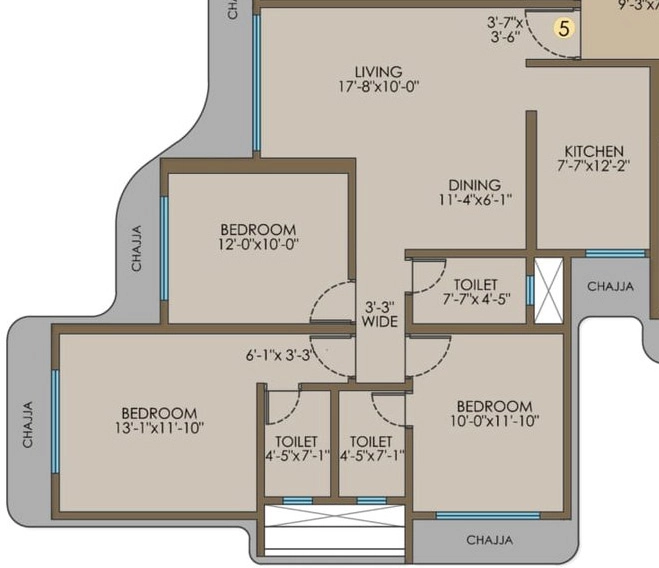 3 BHK Flat in Mayfair Palmeira in Mira Road East, Thane - Image 925920
