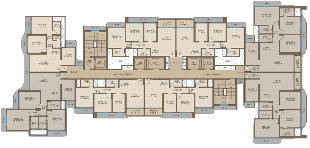 Floor Plan of Mayfair Palmeira in Mira Road East, Thane - Image 421942