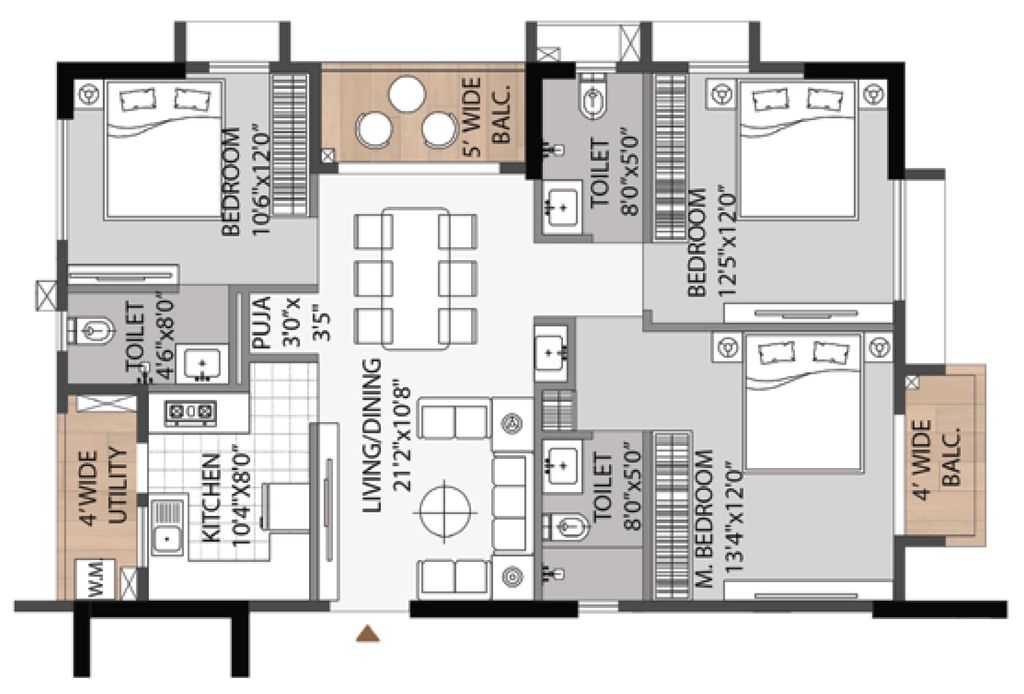 3 BHK Flat in Mahadev Heights Annex in Cuttack, Bhubaneswar - Image 925925