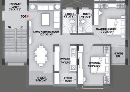 2 BHK Flat in Mannant Elegance in Pal Gaon, Jodhpur - Image 926116