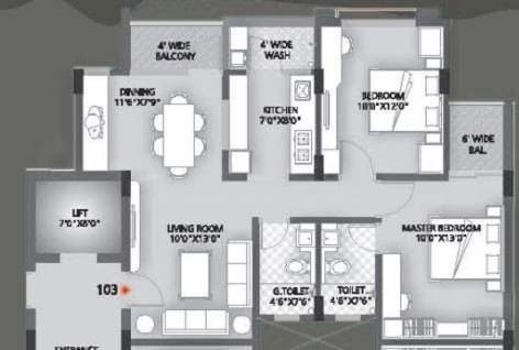 2 BHK Flat in Mannant Elegance in Pal Gaon, Jodhpur - Image 926117