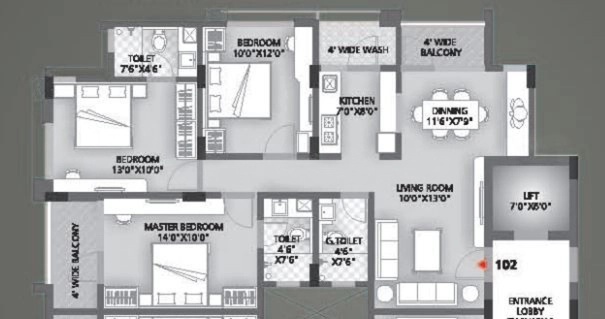 3 BHK Flat in Mannant Elegance in Pal Gaon, Jodhpur - Image 926118