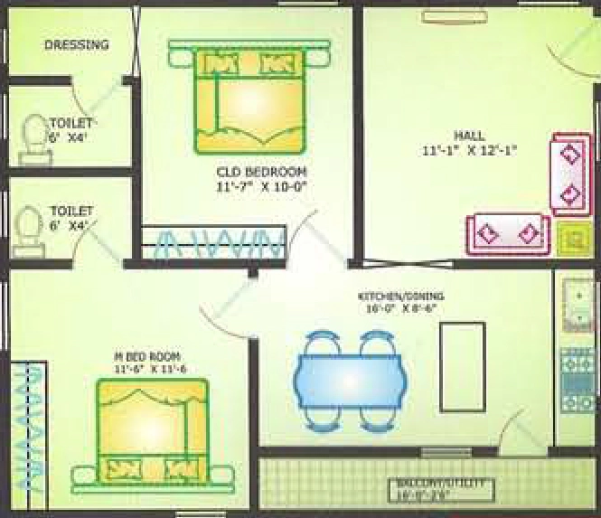 2 BHK Flat in TBL Lakshmi Prasanna Gardens in Gannavaram, Vijayawada - Image 925940