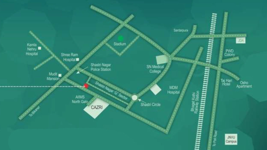Location of Shree Shubham The Villas in Shastri Nagar, Jodhpur - Image 423055