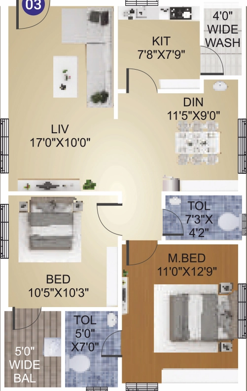 2 BHK Flat in Himaja Yukta Avenue in null, Vijayawada - Image 925950