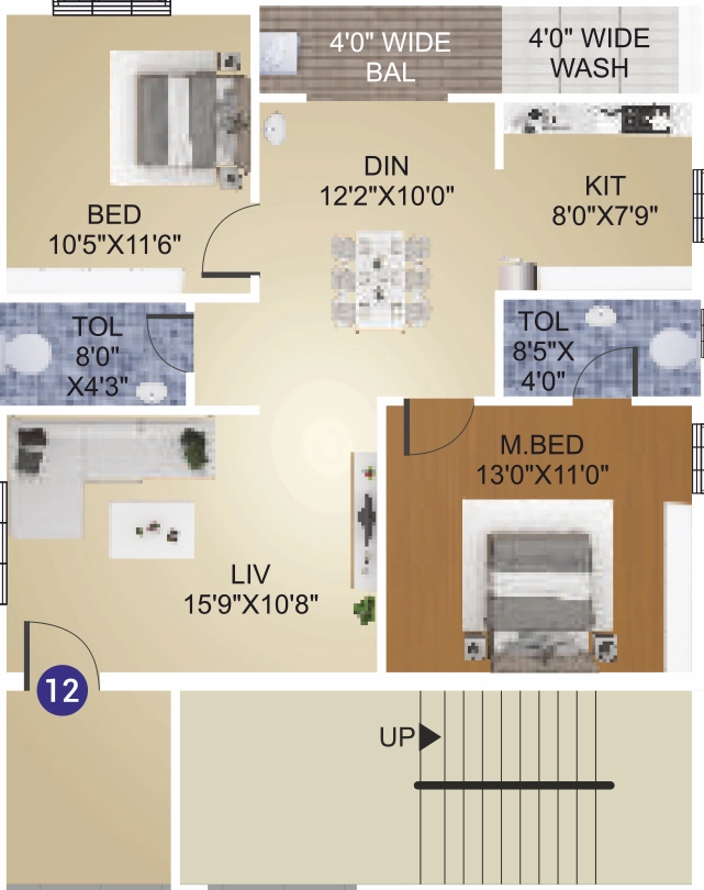2 BHK Flat in Himaja Yukta Avenue in null, Vijayawada - Image 925951