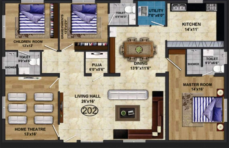 3 BHK Flat in RRSA Yalamanchili Heights in Kanuru, Vijayawada - Image 925955