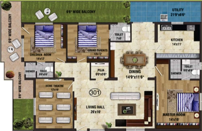3 BHK Flat in RRSA Yalamanchili Heights in Kanuru, Vijayawada - Image 925956