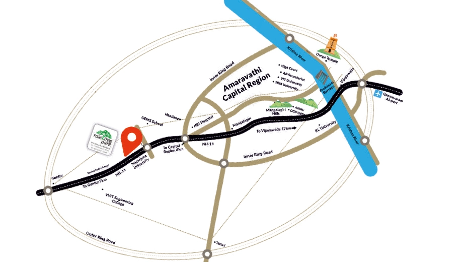 Location of IJM Raintree Park Dwaraka Krishna Villas 26 in null, Vijayawada - Image 422062