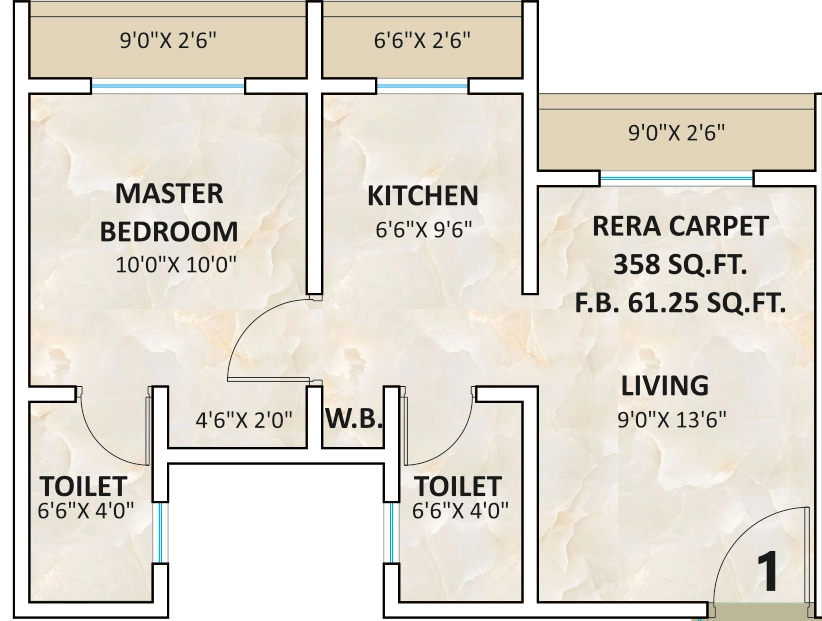 1 BHK Flat in AH Sapphire in Mira Road East, Thane - Image 925968