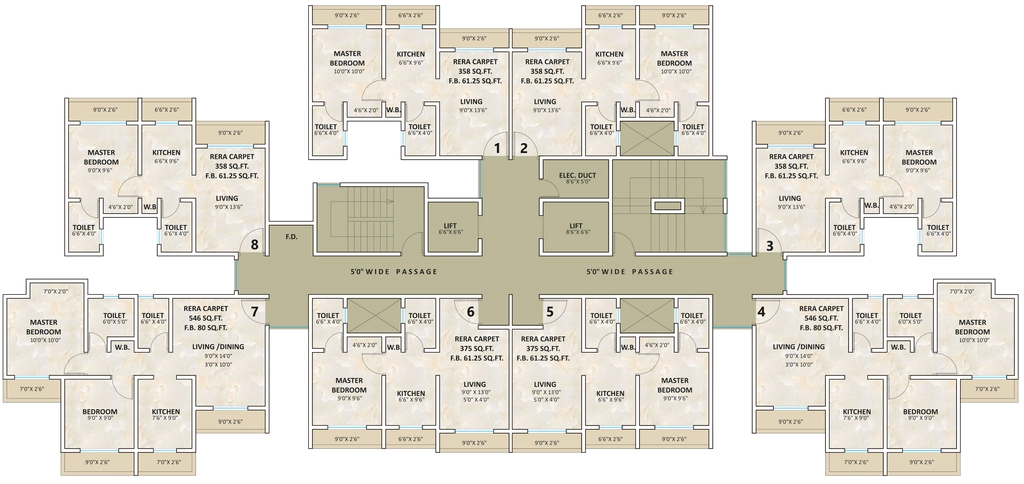 Floor Plan of AH Sapphire in Mira Road East, Thane - Image 422074