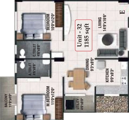 2 BHK Flat in MR Serenity in HSR Layout, Bangalore - Image 925970