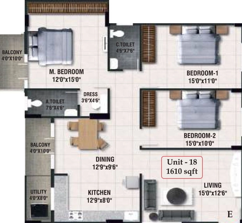 3 BHK Flat in MR Serenity in HSR Layout, Bangalore - Image 925988
