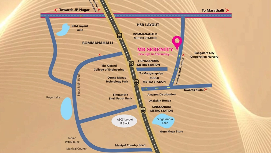 Location of MR Serenity in HSR Layout, Bangalore - Image 422091