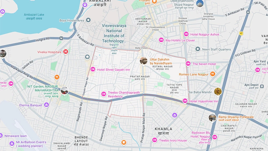 Location of Elite Homes in Pratap Nagar, Nagpur - Image 422103
