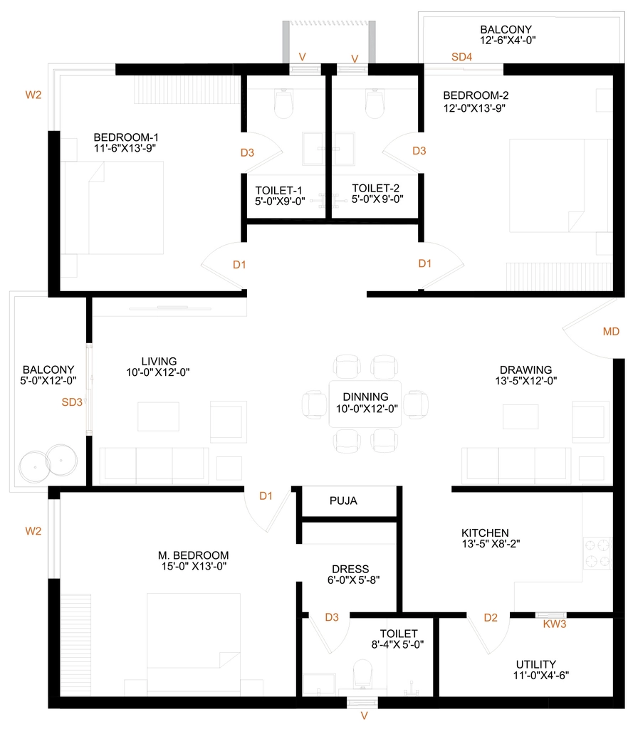 3 BHK Flat in Levante in Kollur, Hyderabad - Image 925996