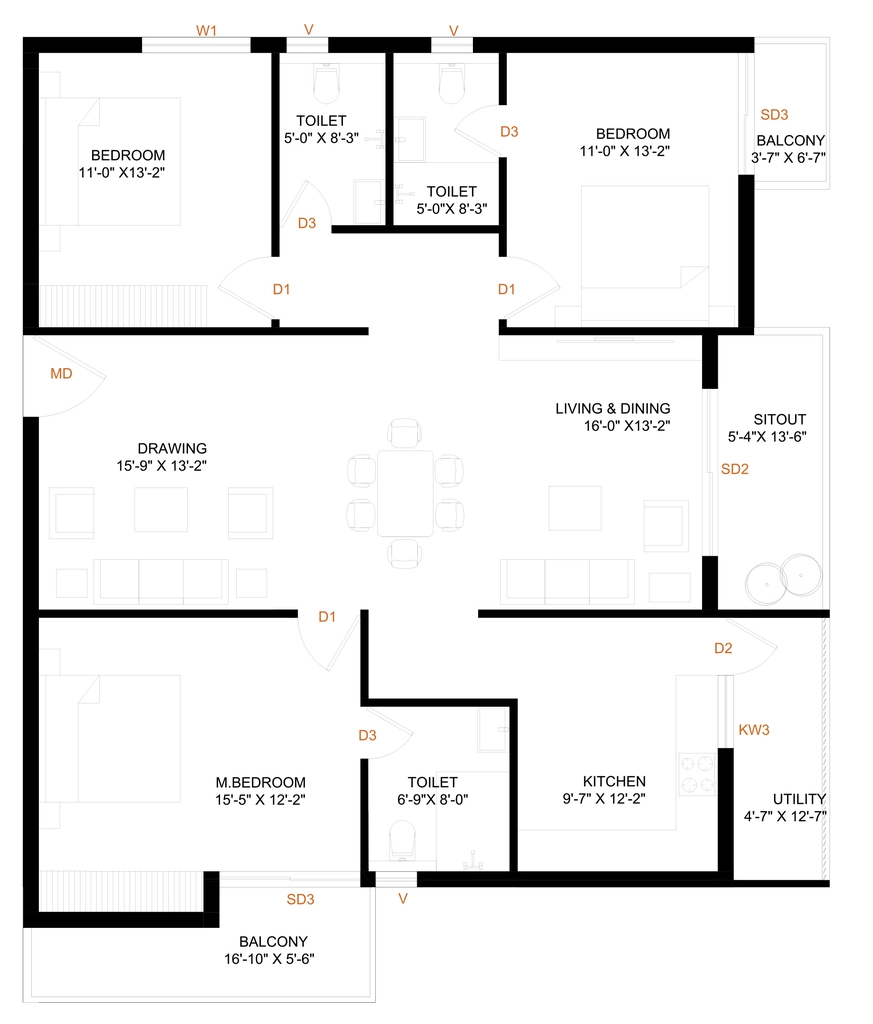3 BHK Flat in Levante in Kollur, Hyderabad - Image 925997