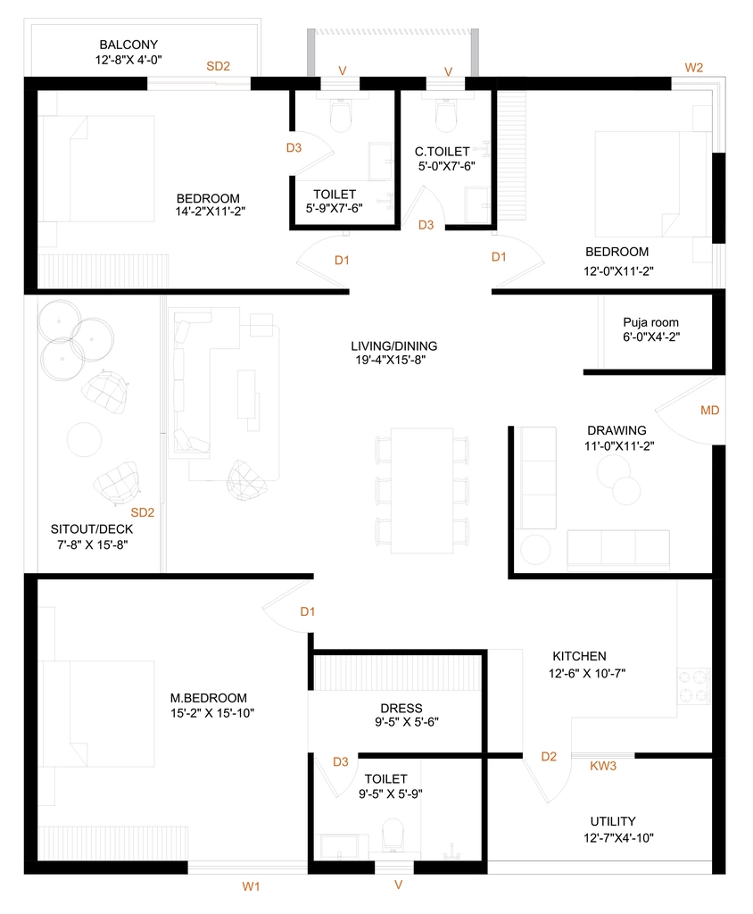 3 BHK Flat in Levante in Kollur, Hyderabad - Image 925998