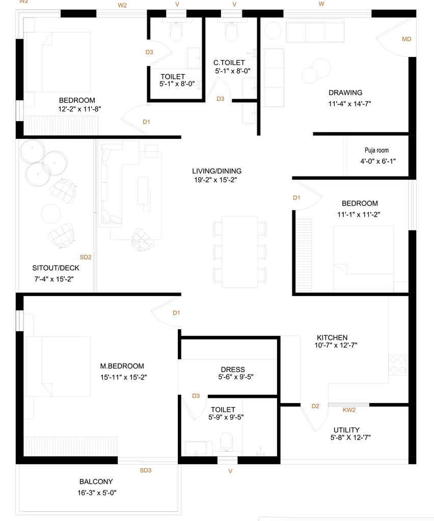 3 BHK Flat in Levante in Kollur, Hyderabad - Image 925999