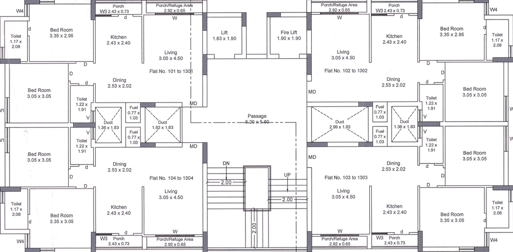 Floor Plan of Navkar Siddhi Sapphire in Mavdi, Rajkot - Image 422118