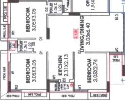 3 BHK Flat in NDK The 14 in Mavdi, Rajkot - Image 926001