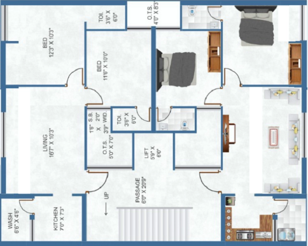 Floor Plan of Shivalay 1 in Mavdi, Rajkot - Image 422147
