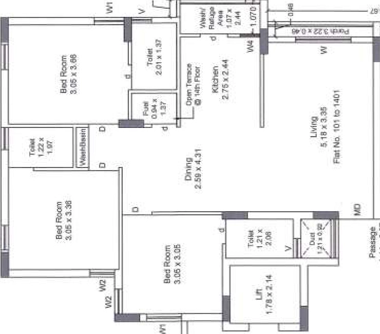 3 BHK Flat in Shivansh Siddhi Space in Mavdi, Rajkot - Image 926005