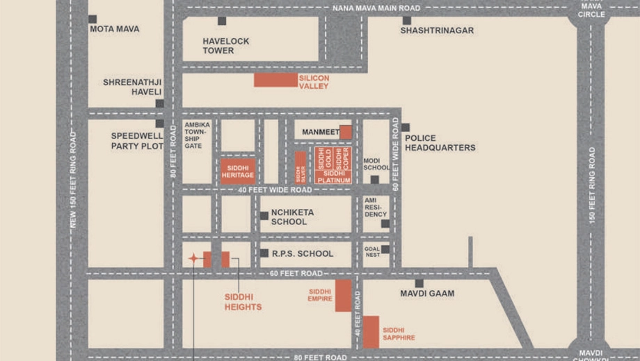 Location of Shivansh Siddhi Space in Mavdi, Rajkot - Image 422158